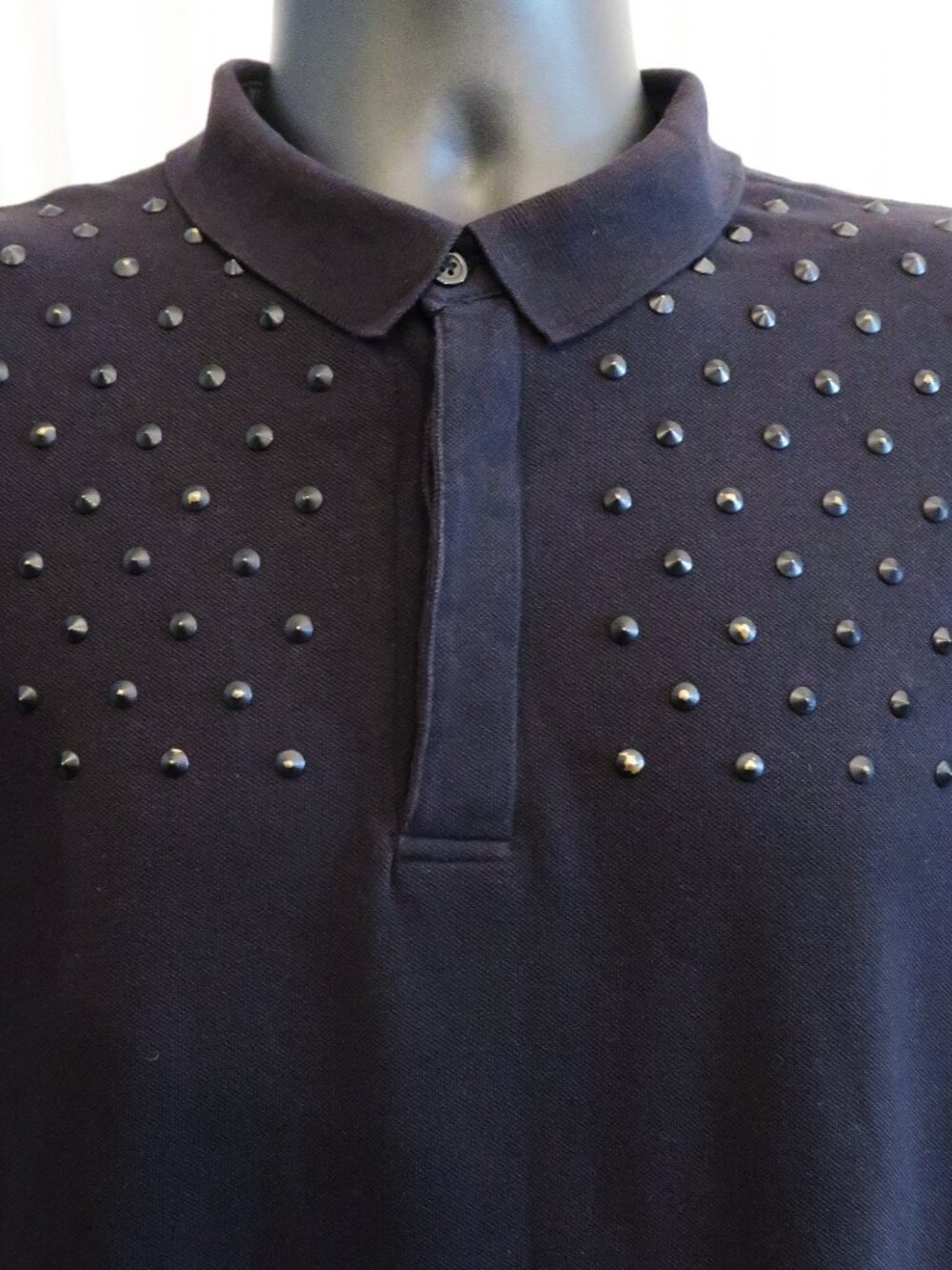 Zara Faded Black Studded Piqué Polo Shirt